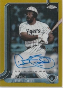 2025 Topps NPB Cecil Fielder Auto #4/50 baseball giapponese Hanshin Tigers - Foto 1 di 2