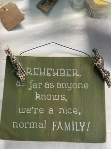 Vintage Wandbehang Familie aus Holz - Bild 1 von 2