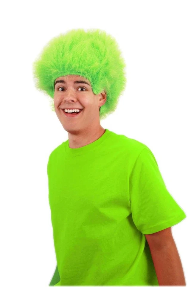Lime Green Fuzzy Costume Wig Adult One Size - Image 1 of 1