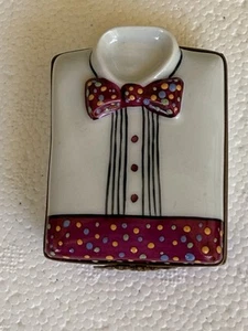Exquisite seltene französische Limoges detaillierte Smoking Hochzeit Schmuck Manschettenknöpfe 🗃️ - Bild 1 von 4