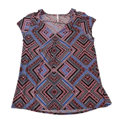 Top Pullover Mujer Colección NY Geométrico Tribal Manga Cuello en V Talla L Boho Foto 1 de 4
