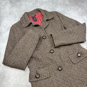 GAP Vintage Damen S braun gesprenkelt Wollmischung Tweed knielanger Mantel gebraucht, in einwandfreiem Zustand - Bild 1 von 11