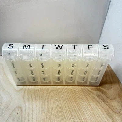 Medline 28 Compartment Pill Box 7 Day Medicine Storage Organizer Container Case - Image 1 of 4