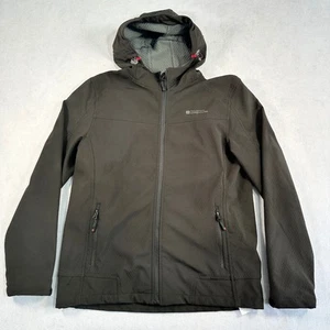 Mountain Warehouse Jacket Men's Large Black Softshell Windbreaker Hooded Zip Up - Picture 1 of 11