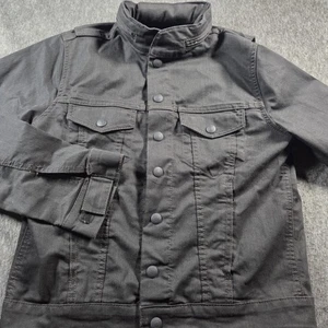 Levi's Trucker Jacke Damen Large schwarz Kapuze Druckknopf Commuter wasserabweisend - Bild 1 von 14