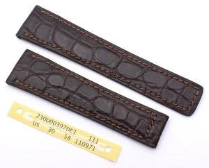 22mm RIOS1931 echt Alligator Kompatibel TAG Heuer Faltschließe mokka Band 22/18 - Picture 1 of 3
