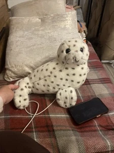 Peluche animale Dakin Seal vintage 1985 giocattolo morbido bianco maculato lungo 13" - Foto 1 di 4