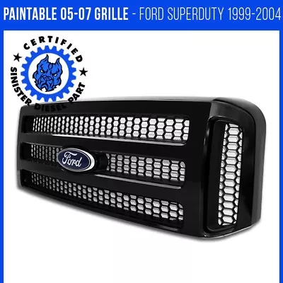 Ford Black Paintable Grille 05-07 Super Duty 99-04 f250 F350 Conversion Grill - Image 1 of 4