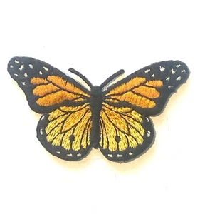 Vintage Monarch Butterfly Cloth Patch 3”x1.5” Orange Yellow Black - Picture 1 of 4