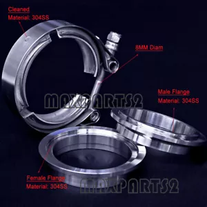 2inch V-Band clamp 2.0inch Male-Female flange Kit for exhaust muffler downpipe - Picture 1 of 6