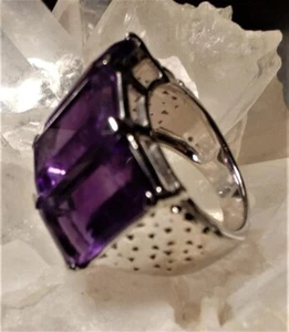 Silver ring with 3 amethysts (925 silver) new product - Picture 1 of 1
