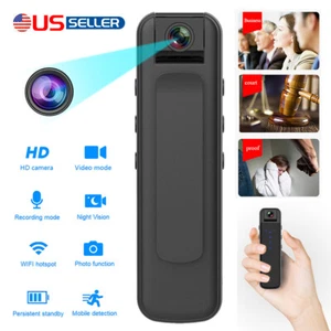 HD 1080P Mini Wi-Fi Video Recorder Body Police Camera DVR IR Night Cam Camcorder - Picture 1 of 19