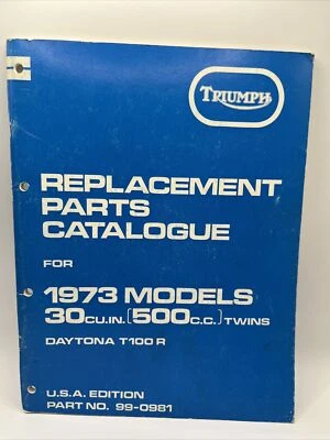 Catálogo de piezas de repuesto Triumph - Modelos 1973 30CU/500CC Twin Daytona T100R Foto 1 de 3