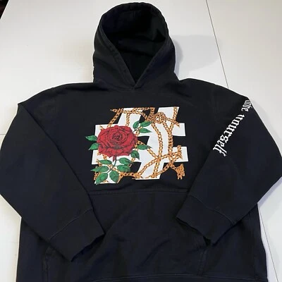 Forever 21 Hombres M Sudadera con Capucha Rosa Estampado de Cadena Gótico Love Yourself Urban LA Foto 1 de 4