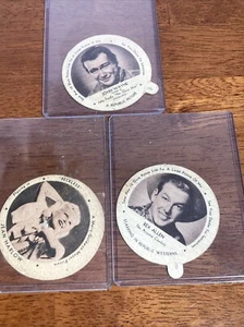 3 Vintage 1940er Hood Hoodsies Dixie Cup Deckel JOHN WANYE REX ALLEN JEAN HARLOW - Bild 1 von 8