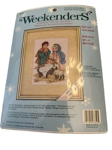 Kit de punto de cruz contado "Natividad niños" Navidad fin de semana Grannycore - Imagen 1 de 3