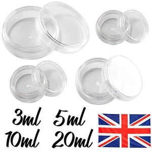 Clear Acrylic Cosmetic Screw Jars - Containers Pots Glitter Liquid Plastic Empty - Picture 1 of 10