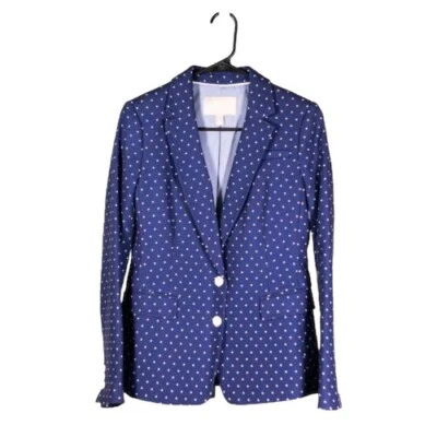 Blazer para mujer Banana Republic azul a lunares chaqueta de negocios Preppy Academia 4 Foto 1 de 4