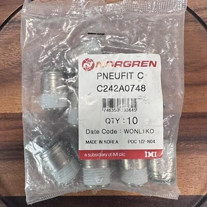 Norgren C242A0748 Straight adapter (internal hex only), 1/2" tube ,1/2" thread - Picture 1 of 4