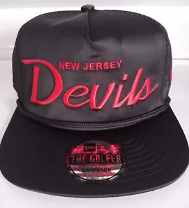 NEW JERSEY DEVILS BLACK/ RED GOLFER ROPE HAT CAP NWT! NEW ERA - Picture 1 of 5