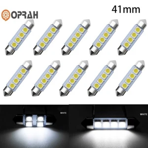 10pcs 41MM 5050 LED Warm White Festoon Dome Sun Visor Mirror Light Bulb Lamp 12V - Picture 1 of 7