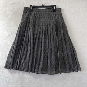 Ann Taylor Damen Schlagrock schwarz 4 geometrisches Polyester Reißverschluss knielang - Bild 1 von 7