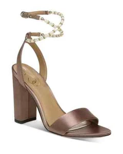 Sam Edelman Yanelli Sandal Womens 6 Brown Leather Ankle Strap Block Heel KHD1863 - Picture 1 of 10