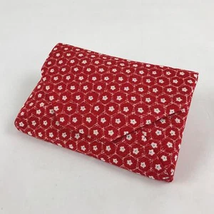 Japanese Kimono Dress Clutch Bag Vtg Red Flowers Ceremony Occasion KB67 - Picture 1 of 10