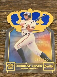2001 PACIFIC GOLD CROWN DIE CUTS BLUE #5 ANDRUW JONES /100 NM-MT or Better