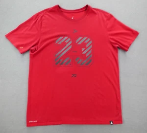 Camiseta Air Jordan Dri Fit Para Hombre Roja #23 Manga Corta Talla L - Imagen 1 de 24