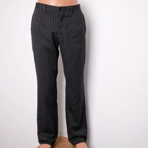 Dolce&Gabbana Men's Regular-Fit Striped Black Wool Formal Pants Size 48 - Picture 1 of 9
