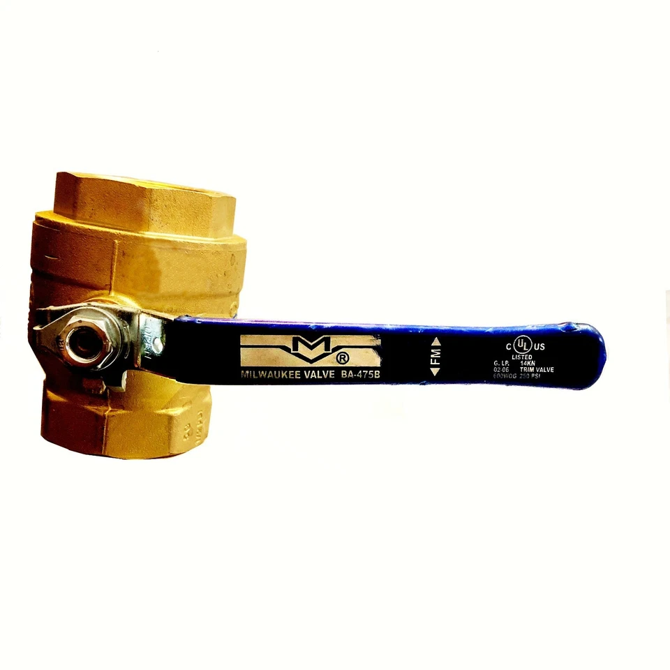 Milwaukee Ball Valve BA 475 B Brass 1 1/2" NPT 1cgg2
