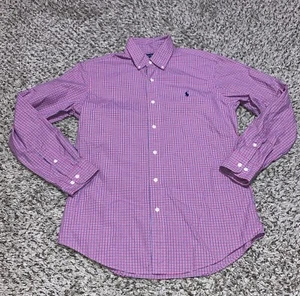 Camisa Ralph Lauren Calce Personalizado Para Hombre Con Botones Talla 15 32/33 Rosa A Cuadros - Imagen 1 de 5