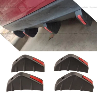 For Chrysler Universal Rear Bumper Lip Diffuser Spoiler Splitter Black Red Foto 1 de 4