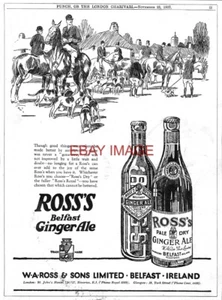 1927 Reklame Ross's "BELFAST" Ginger Ale Original FUCHSJAGD Print Ad 742A/30xxx - Bild 1 von 2