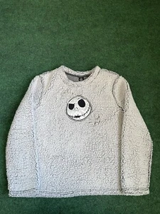 The Nightmare Before Christmas Size Youth Large Faux Fur Gray Long Sleeve Shirt - Picture 1 of 6