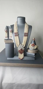 NEW MULTI STRAND IVORY PEARL NECKLACE/ BRACELET/EARRING - Picture 1 of 7