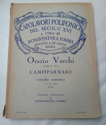 O.Old L'Amfiparnaso Comedy Harmonica A 5 Voices Mixed Masterpieces Polyphonic - Image 1 of 4
