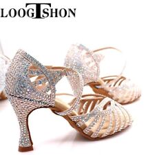 Women Ballroom Latin Shoes Modern Tango Dancing Shoes Sandals 7.5CM Heel