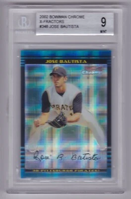 2002 Bowman Chrome Jose Bautista #348 X-Fractor 062/250 BGS 9 Pop 12 Pirates - Image 1 of 2