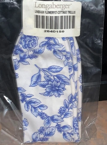 Longaberger Basket Liner Cottage Trellis Small Flower Pot #2840159 New Cover