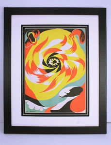 Vivid 1938 ORIGINAL Andre MASSON Color Lithograph BLAZING SUN Signe Framed COA - Picture 1 of 4