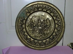 "Decoración de placa de pared de latón de nobleza vintage hecha en Inglaterra 12" - Imagen 1 de 7