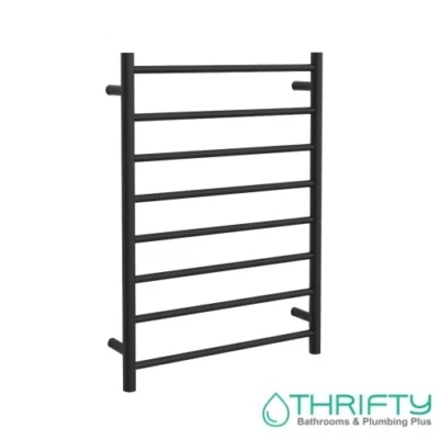 Klear Heated Towel Rail Round 8 Bar Matte Black HTR-R6A-MB - image 1 of 2