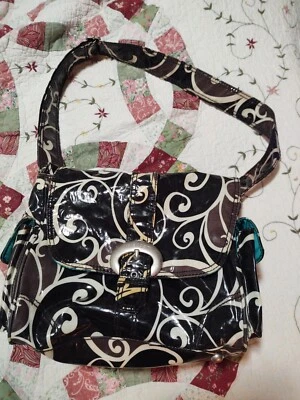 Kalencom LAMINATED BUCKLE DIAPER BAG Mud Surf Black White Brown  Mom & baby - Image 1 of 4