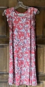 Ann Taylor Loft Outlet Coral Floral Paisley Shift Dress Flutter Sleeves MED NWT - Picture 1 of 9