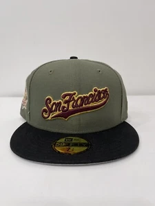 San Francisco Giants New Era Hat Club Script 60 Year Patch MLB Fitted Cap 7 3/8 - Picture 1 of 4
