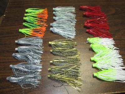 30 - QUICK CHANGE SILICONE RUBBER SKIRTS -3" LONG - 6 COLORS 5 OF EACH . - Image 1 of 4