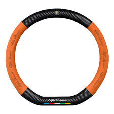 For alfa romeo giulia stelvio tonale carbon fiber leather steering wheel cover