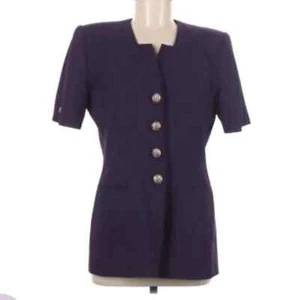 8 Petite Top Tee purple suit jacket coat career DD - Picture 1 of 4